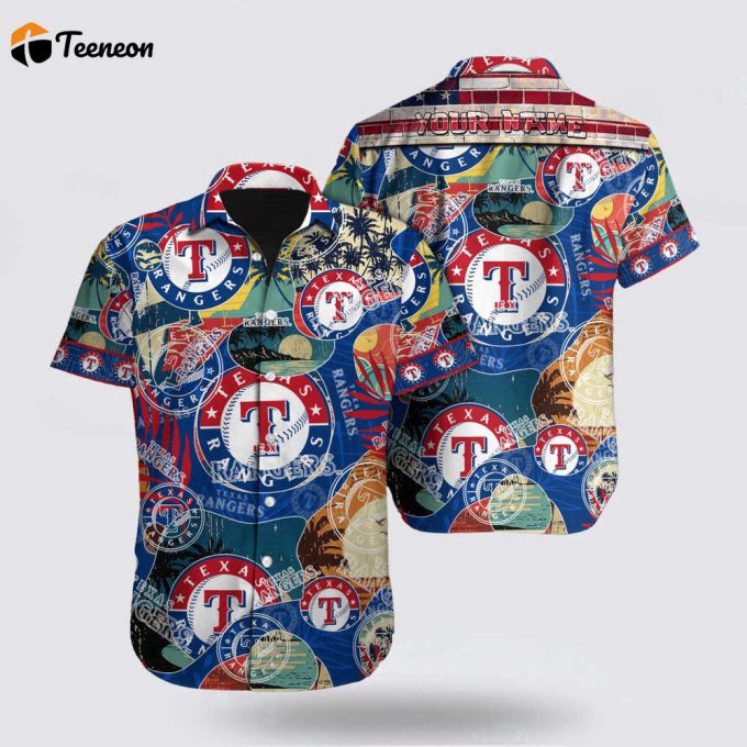 Customized Mlb Texas Rangers Hawaiian Shirt Dive Into Tropical Style For Fan Mlb 1