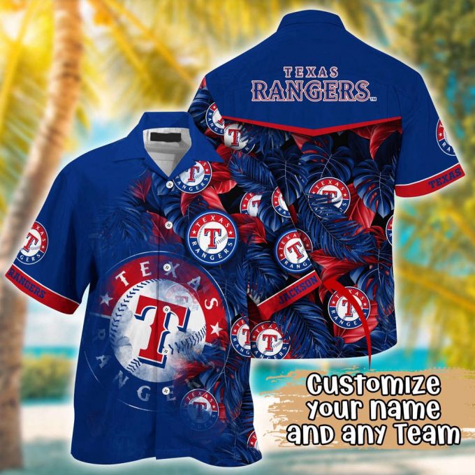 Customized Mlb Texas Rangers Hawaiian Shirt Radiant Rhythms For Fans 2