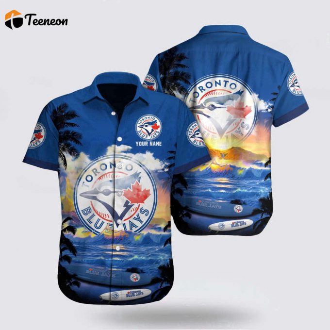 Customized Mlb Toronto Blue Jays Hawaiian Shirt Motifs On Beach For Fan Mlb 1