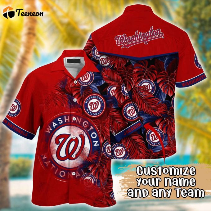 Customized Mlb Washington Nationals Hawaiian Shirt Radiant Rhythms For Fans 1