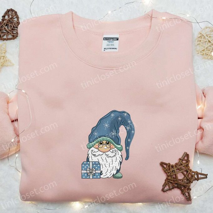 Cute Gnome Christmas Gift Embroidered T-Shirt - B Gift For Men Women Holiday Family Pr Gift For Men Women 2