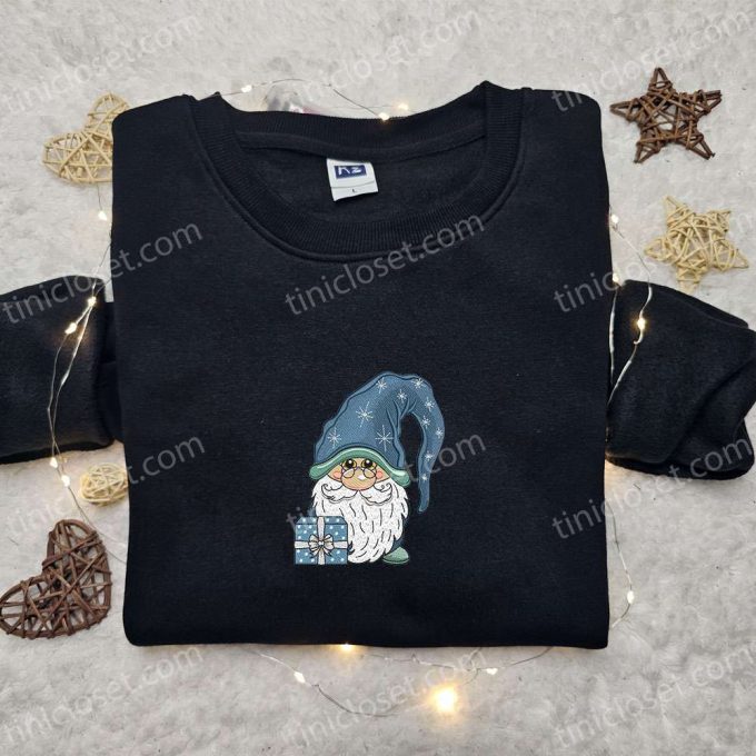 Cute Gnome Christmas Gift Embroidered T-Shirt - B Gift For Men Women Holiday Family Pr Gift For Men Women 3