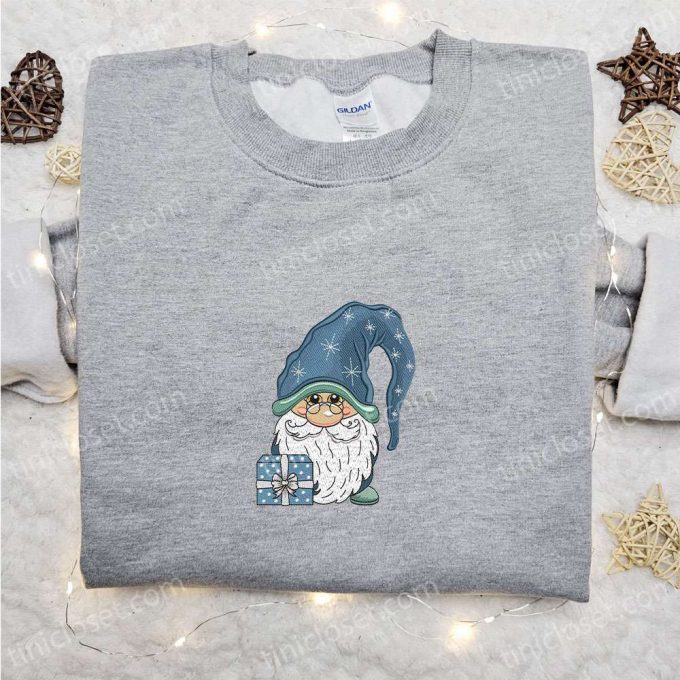 Cute Gnome Christmas Gift Embroidered T-Shirt - B Gift For Men Women Holiday Family Pr Gift For Men Women 4