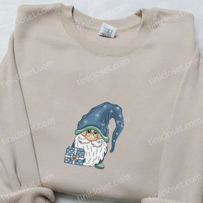 Cute Gnome Christmas Gift Embroidered T-Shirt - B Gift For Men Women Holiday Family Pr Gift For Men Women 5