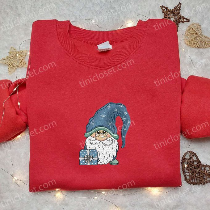 Cute Gnome Christmas Gift Embroidered T-Shirt - B Gift For Men Women Holiday Family Pr Gift For Men Women 6