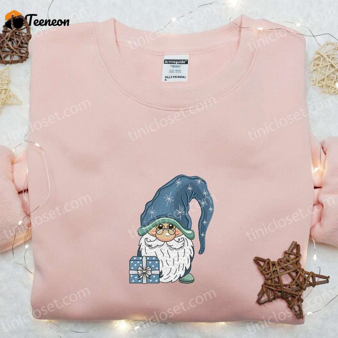 Cute Gnome Christmas Gift Embroidered T-Shirt - B Gift For Men Women Holiday Family Pr Gift For Men Women 1