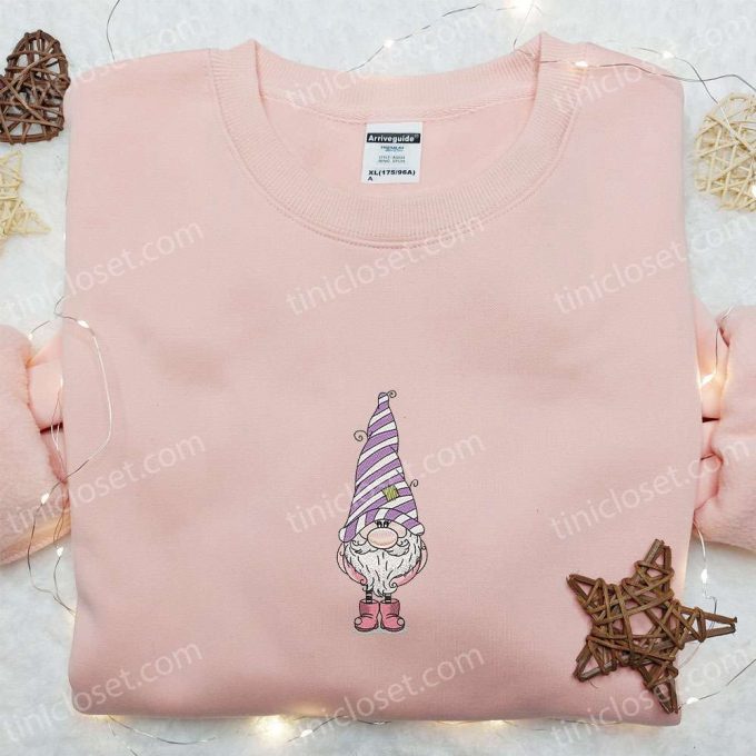 Cute Gnome Purple Embroidered Shirt F Gift For Men Women Christmas T-Shirt B Gift For Men Women Gift Ideas For Kids 2