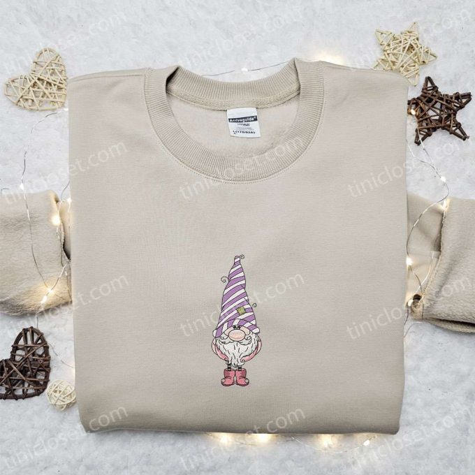 Cute Gnome Purple Embroidered Shirt F Gift For Men Women Christmas T-Shirt B Gift For Men Women Gift Ideas For Kids 5