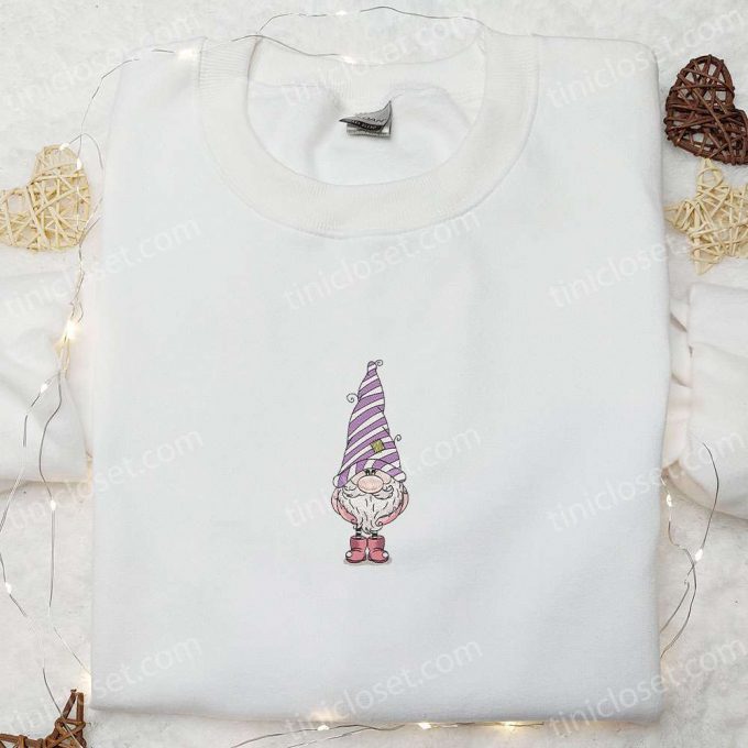 Cute Gnome Purple Embroidered Shirt F Gift For Men Women Christmas T-Shirt B Gift For Men Women Gift Ideas For Kids 6