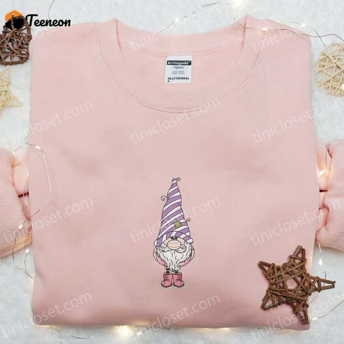 Cute Gnome Purple Embroidered Shirt F Gift For Men Women Christmas T-Shirt B Gift For Men Women Gift Ideas For Kids 1