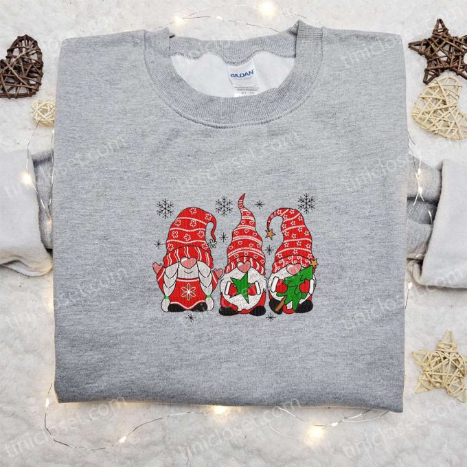 Cute Gnomes Christmas Embroidered Sweatshirt - B Gift For Men Women Gift Idea For F Gift For Men Women Season 2