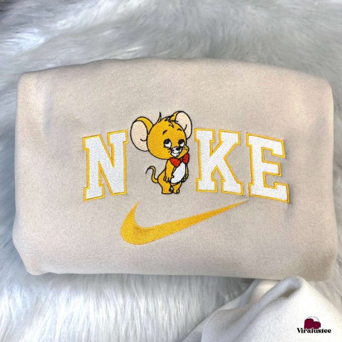 Cute Tom And Jerry Nike Embroidered Sweatshirts: Unique Nike Embroidery For Stylish Matching Outfits 3