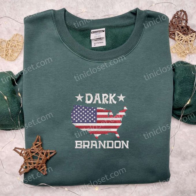 Stylish Dark Brandon &Amp; Joe Biden Embroidered Crewneck T-Shirt, Sweatshirt For Men Women Shirts Hot Political Topics T-Shirt 2