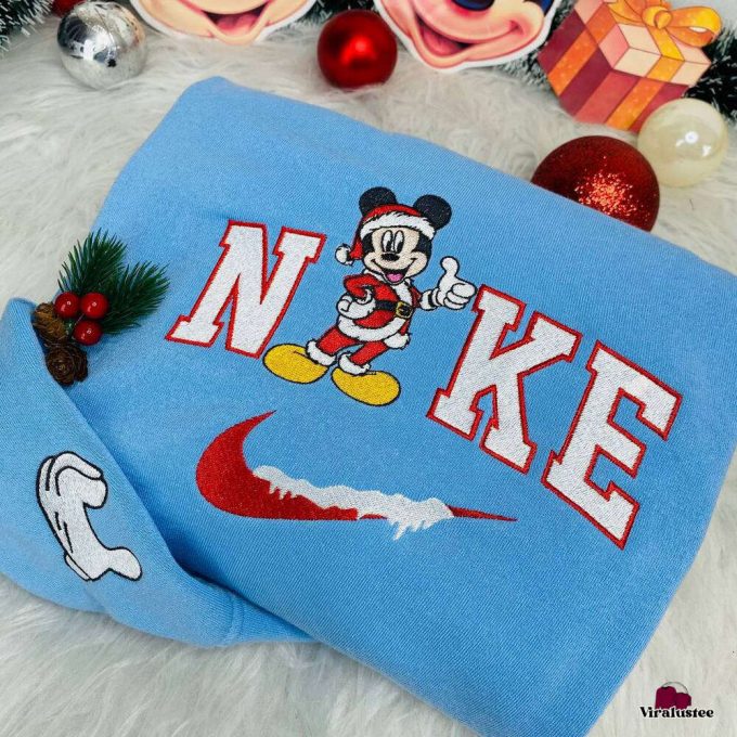 Disney Couples Mickey And Minnie Mouse Christmas Nike Embroidered Sweatshirt: Perfect Matching Christmas Gifts 4