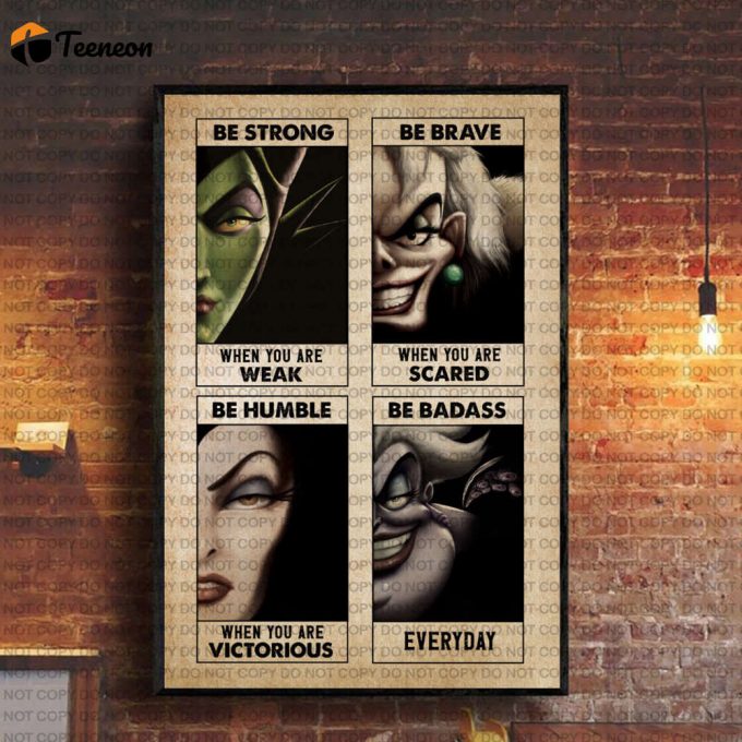 Disney Villains Be Strong Poster For Home Decor Gift Disney Villains Poster For Home Decor Gift 1