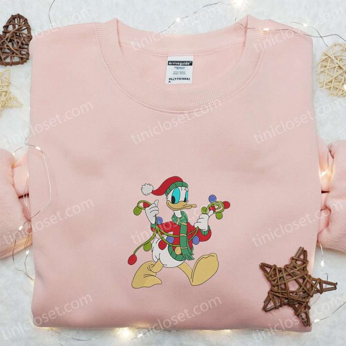 Disney Christmas Embroidered Shirt Hoodie &Amp; Sweatshirt - Donald Duck With Lights F Gift For Men Women Disney Characters Clothing 4