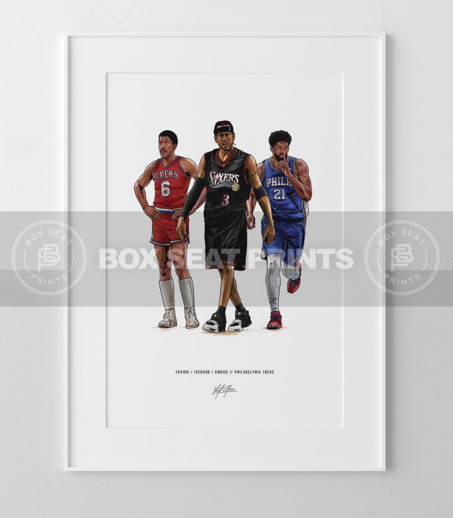 Dr J Allen Iverson Joel Embiid Basketball Art Poster For Home Decor Gift 17