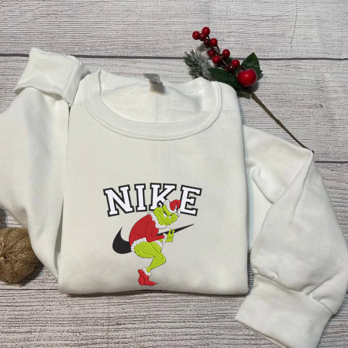 Stylish Embroidered Grinch Crewneck: Perfect Gift For Men &Amp; Women, Gift For Men Women 4