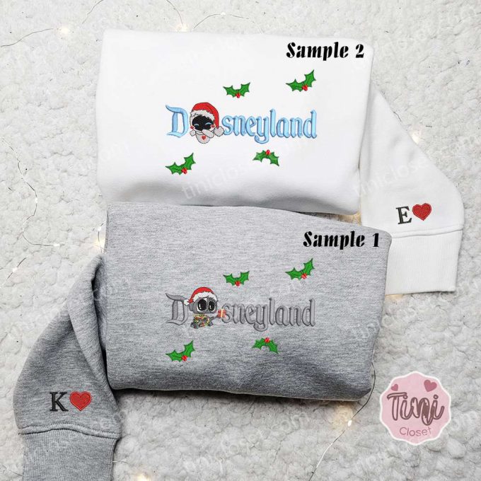 Disneyland Christmas Embroidered Couple Shirt - Eve Wall-E &Amp; Disney Characters Christmas Hoodie 5