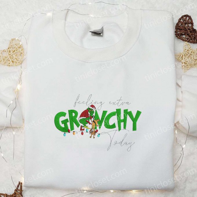 Get F Gift For Men Women With Grinch Embroidered T-Shirt &Amp; Hoodie - Perfect Christmas Gift Ideas 2