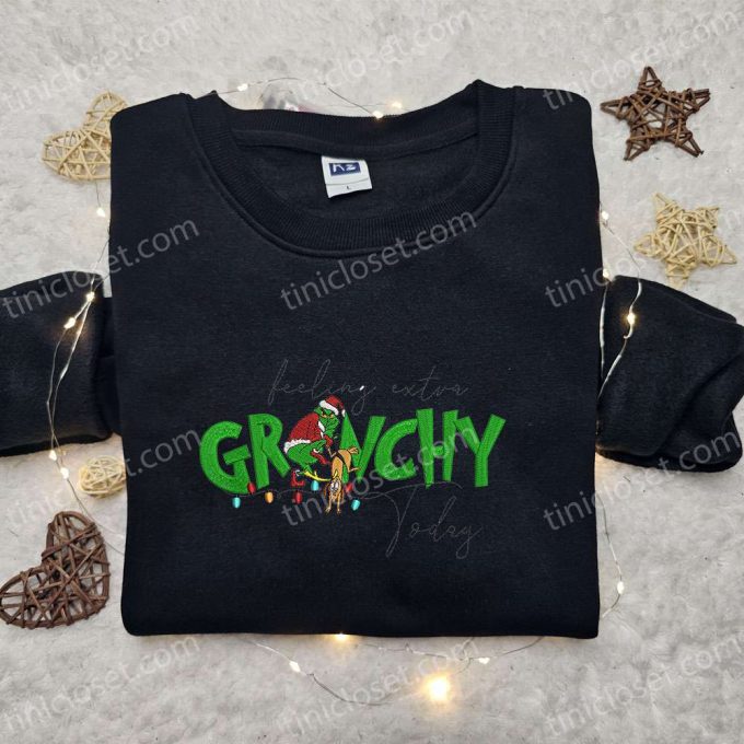 Get F Gift For Men Women With Grinch Embroidered T-Shirt &Amp; Hoodie - Perfect Christmas Gift Ideas 3