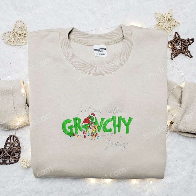 Get F Gift For Men Women With Grinch Embroidered T-Shirt &Amp; Hoodie - Perfect Christmas Gift Ideas 6