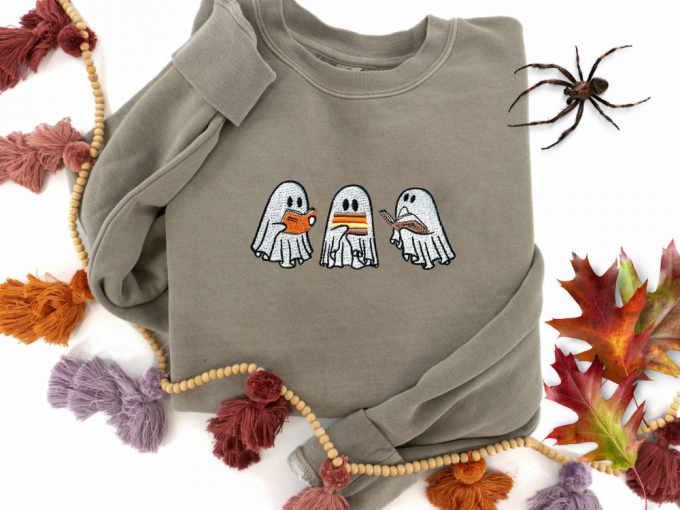 Embroidered Ghost Book Sweatshirt: Perfect Gift For Men &Amp; Women, Gift For Men Women 3