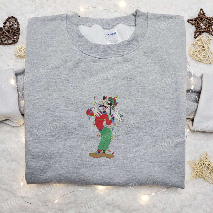 Get F Gift For Men Women With Goofy: Disney Christmas Embroidered Shirt Hoodie &Amp; Sweatshirt 2