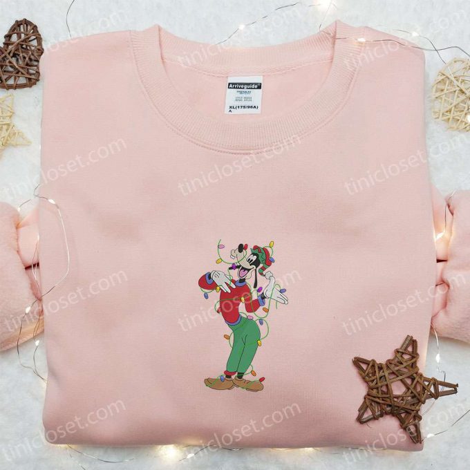 Get F Gift For Men Women With Goofy: Disney Christmas Embroidered Shirt Hoodie &Amp; Sweatshirt 3