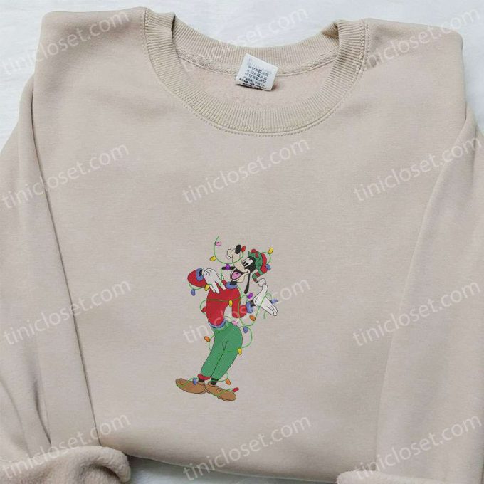 Get F Gift For Men Women With Goofy: Disney Christmas Embroidered Shirt Hoodie &Amp; Sweatshirt 4