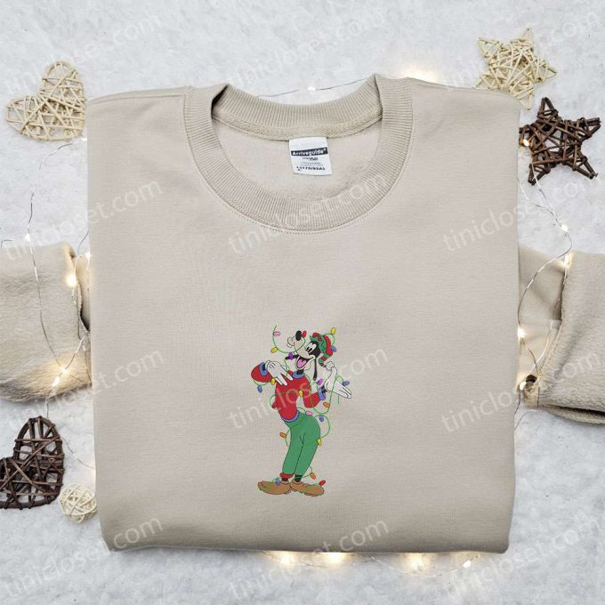 Get F Gift For Men Women With Goofy: Disney Christmas Embroidered Shirt Hoodie &Amp; Sweatshirt 5