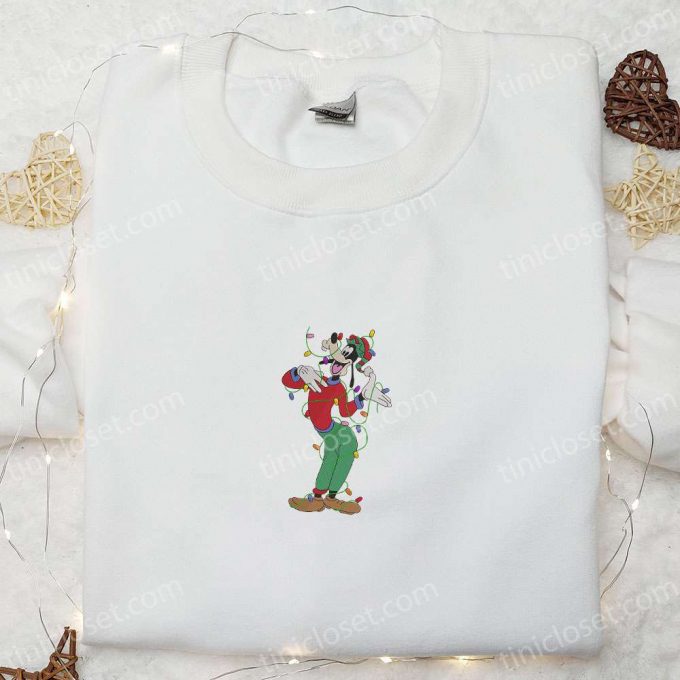 Get F Gift For Men Women With Goofy: Disney Christmas Embroidered Shirt Hoodie &Amp; Sweatshirt 6