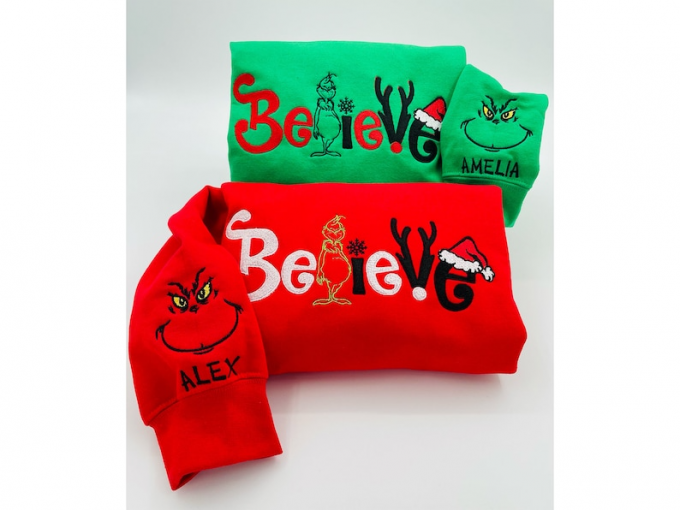 Believe In The Grinch: Embroidered Shirt Perfect Gift For Men And Women, Gift For Men Women 3