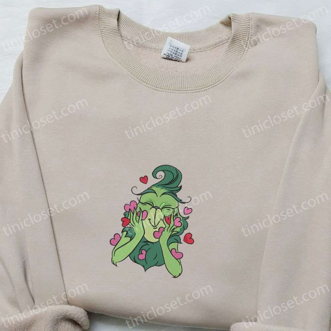 Grinch Love Hearts Christmas Embroidered Shirt &Amp; Hoodie - F Gift For Men Women Cartoon Apparel 2