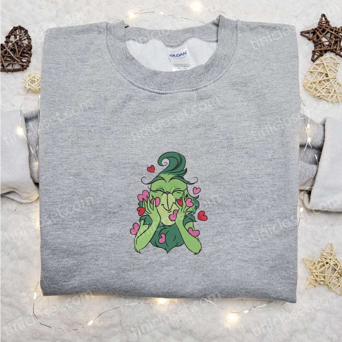 Grinch Love Hearts Christmas Embroidered Shirt &Amp; Hoodie - F Gift For Men Women Cartoon Apparel 5