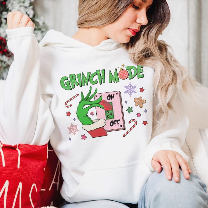 Embrace Your Inner Grinch With Our Grinch Mode On Printed Shirt - Perfect For Holiday Season! 6