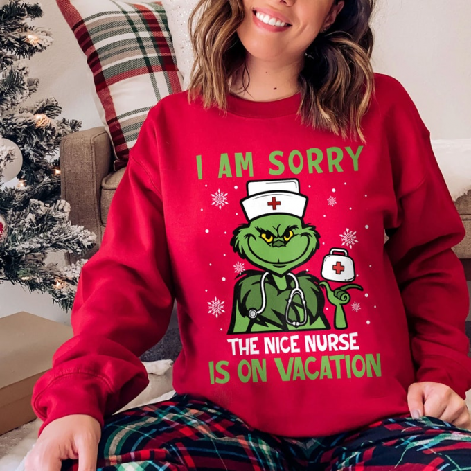 Get Festive With Grinch Nurse Christmas Sweatshirt - Perfect Holiday Gift For Nurses &Amp; Fans! 3