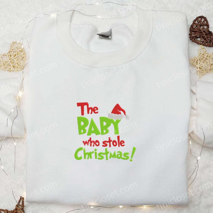 Grinch Baby Christmas Embroidered Shirt &Amp; Hoodie: B Gift For Men Women Family Gifts 2