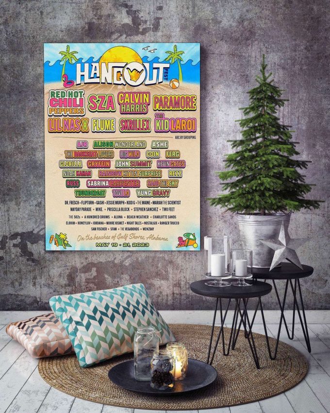 Hangout Music Festival 2023 Lineup Poster For Home Decor Gift, Hangout Festival Poster For Home Decor Gift 2