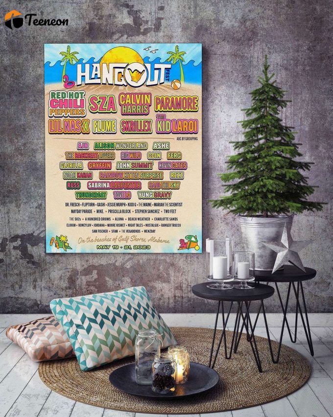 Hangout Music Festival 2023 Lineup Poster For Home Decor Gift, Hangout Festival Poster For Home Decor Gift 1