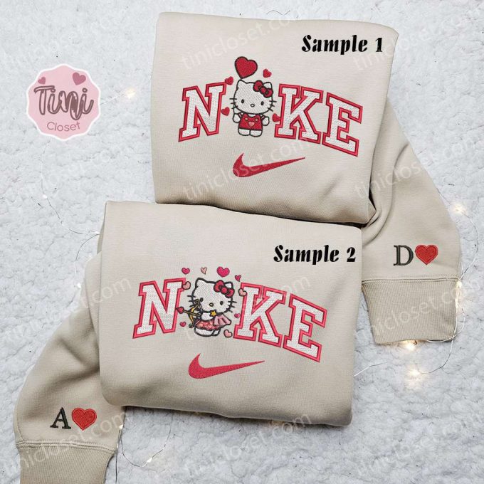 Hello Kitty Cupid Hearts X Nike Embroidered Couple Shirt: Valentine S Nike Inspired Hoodie 5