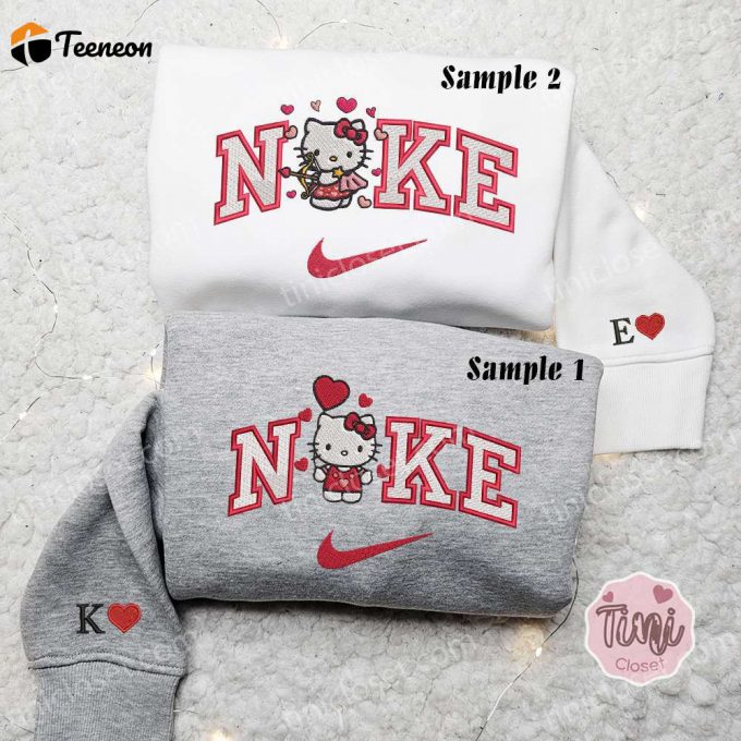 Hello Kitty Cupid Hearts X Nike Embroidered Couple Shirt: Valentine S Nike Inspired Hoodie 1