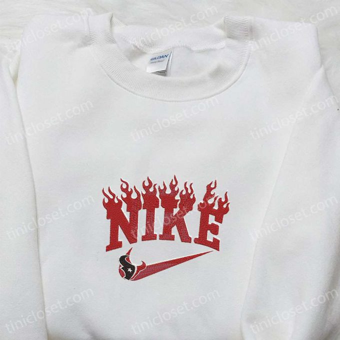 Houston Texans X Nike Flame Embroidered Shirt &Amp; Hoodie: Nfl Sports Apparel With Nike Inspiration 4