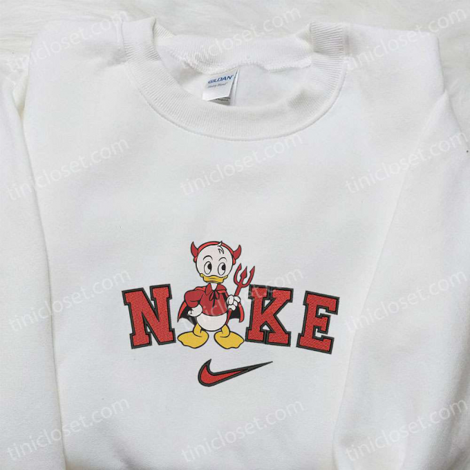 Huey Duck Devil Halloween X Nike Sweatshirt - Disney Characters Embroidered Shirt B Gift For Men Women Halloween Gift Ideas 2