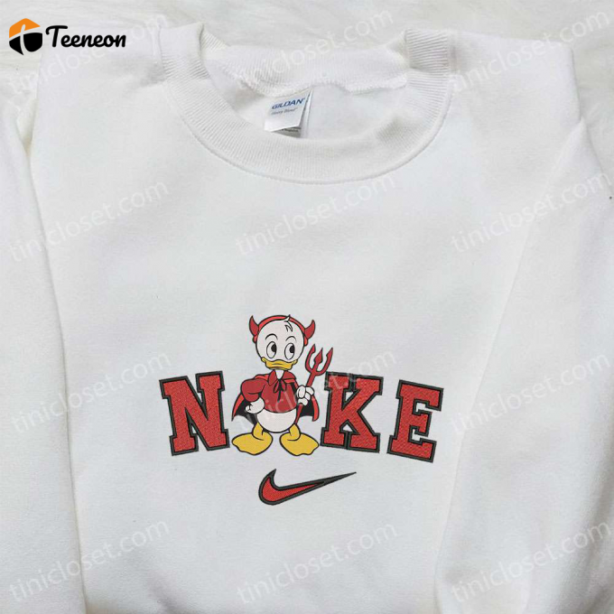 Huey Duck Devil Halloween X Nike Sweatshirt - Disney Characters Embroidered Shirt B Gift For Men Women Halloween Gift Ideas 1