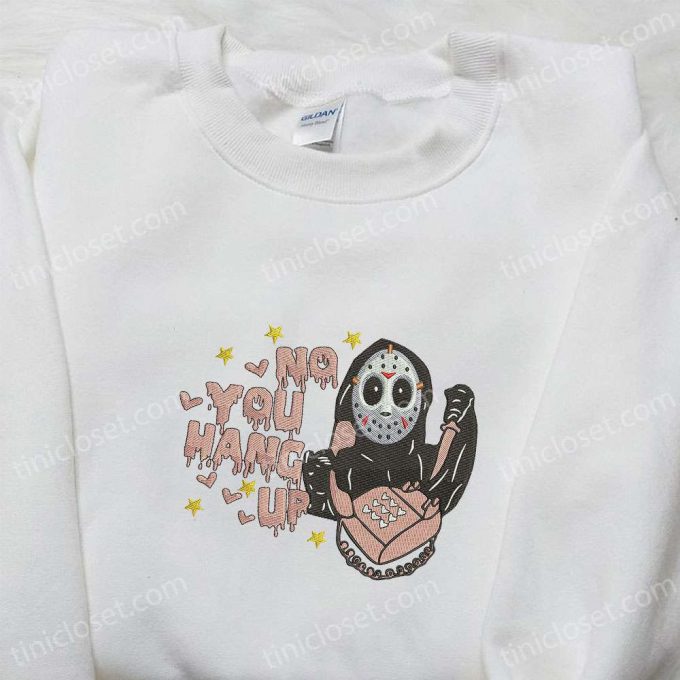 Spooky Jason No You Hang Up Embroidered Shirt - Perfect Halloween Gift For Family 3