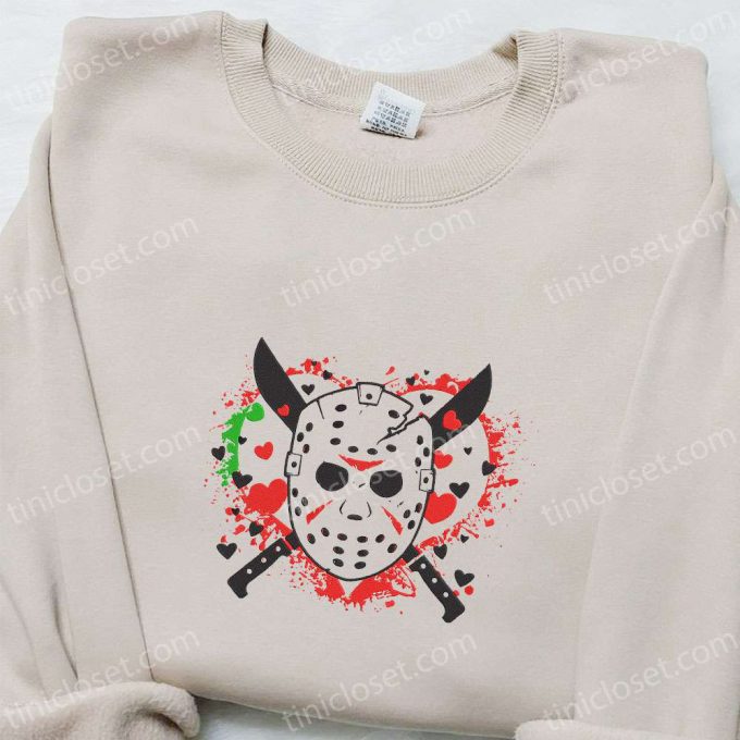 Jason Voorhees Embroidered Sweatshirt: Horror Movie Hoodie B Gift For Men Women Halloween Gift – Slay Hearts! 3