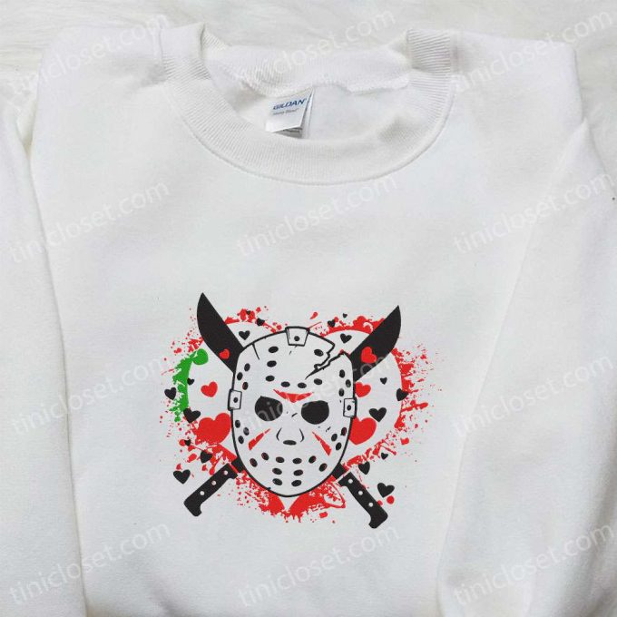 Jason Voorhees Embroidered Sweatshirt: Horror Movie Hoodie B Gift For Men Women Halloween Gift – Slay Hearts! 5