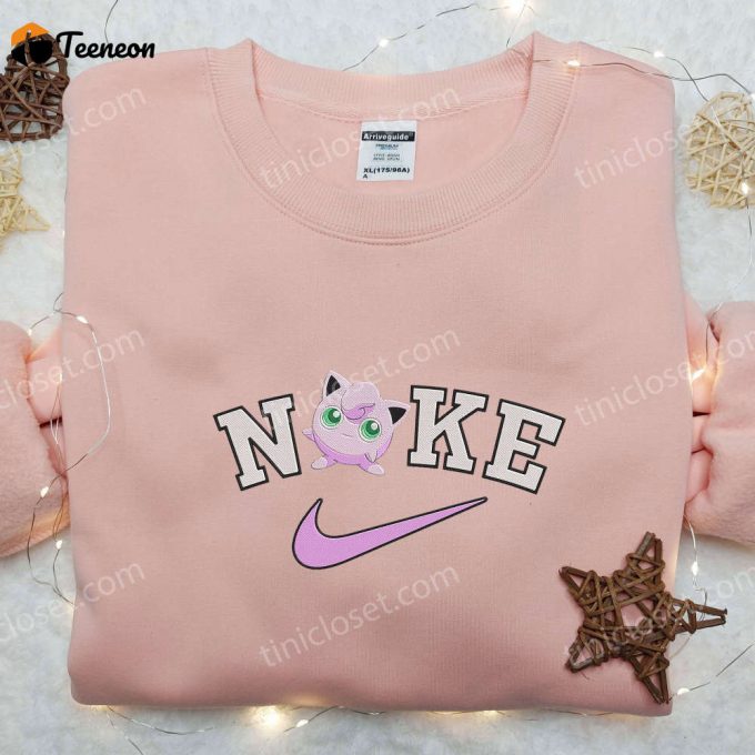 Jigglypuff Nike Embroidered Shirt &Amp;Amp; Pokemon Sweatshirt - Customized Nike Apparel 1