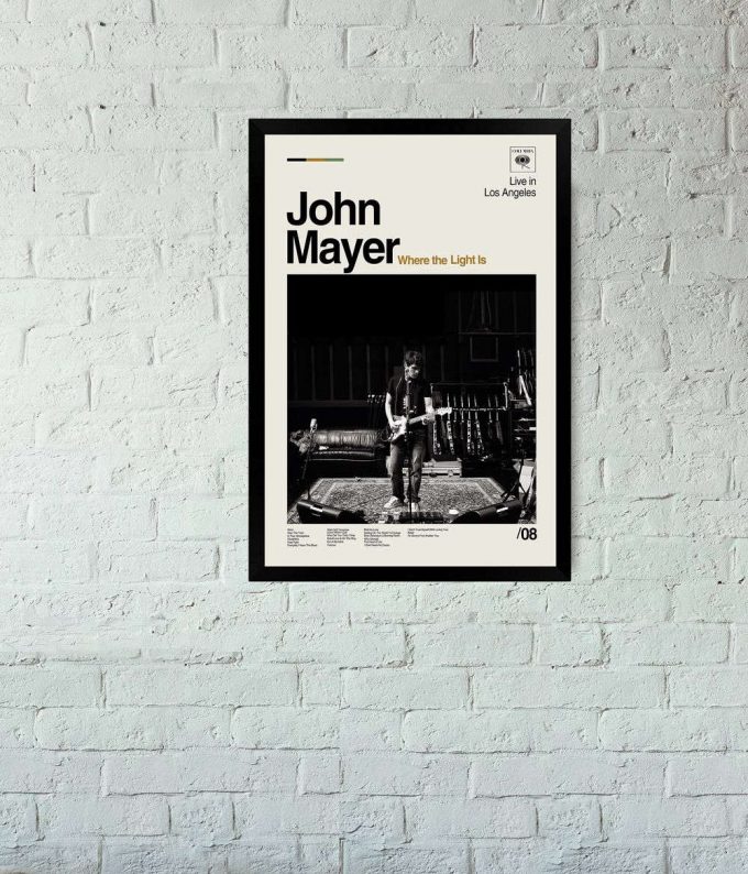 John Mayer Where The Light Is Album Poster For Home Decor Gift - John Mayer - Minimalist Art - Vintage Poster For Home Decor Gift 2